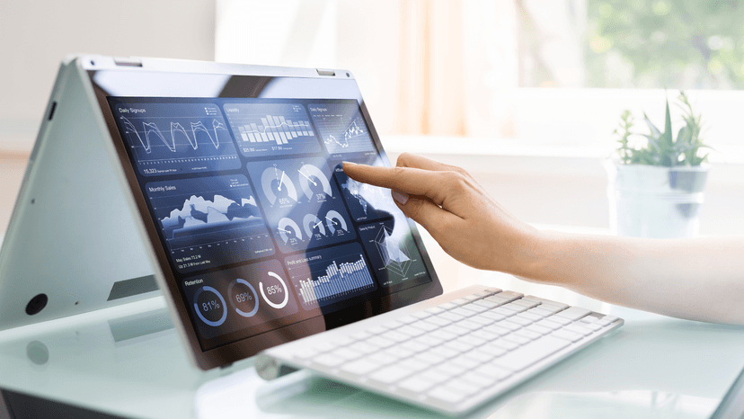 touch screen computer with financial dashboard