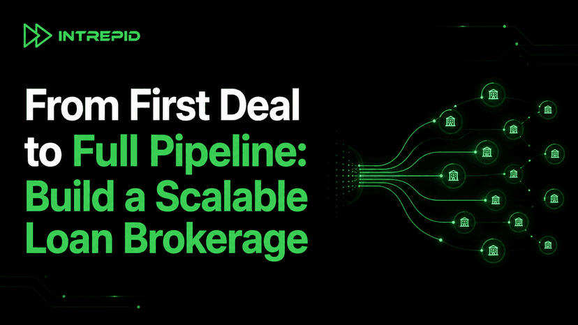Modern digital graphic showing how brokers build a scalable commercial loan brokerage.